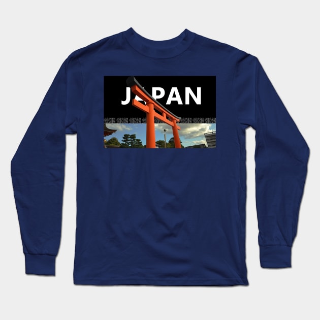 JAPAN Shrine Gate Long Sleeve T-Shirt by Dearly Mu